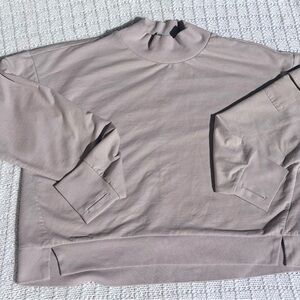 All In Motion Women’s French Terry Mock Neck Sweatshirt - XL - Lilac/Taupe